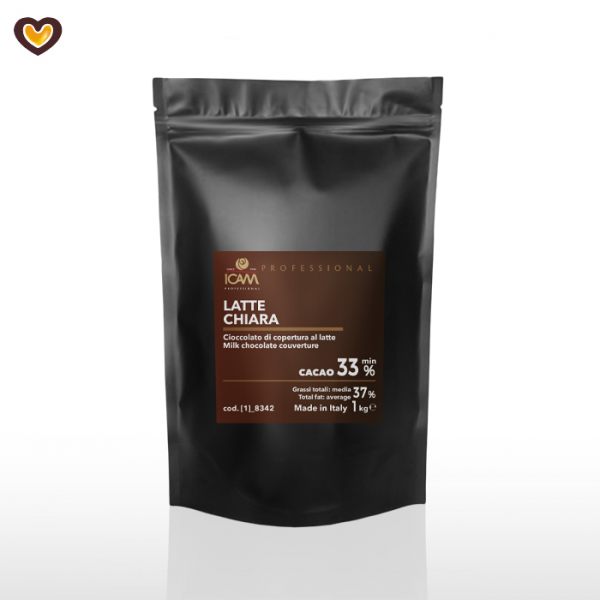 Шоколад молочный ICAM Chiara 33%, пак 1 кг
