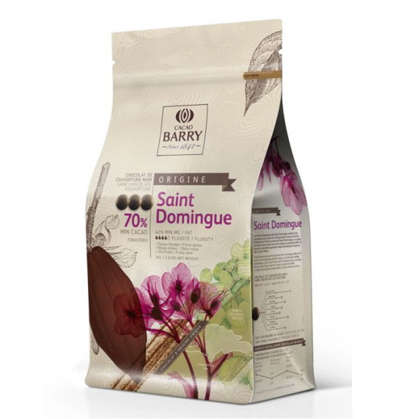 Шоколад горький Cacao Barry Saint Domingue 70%, пак 1 кг