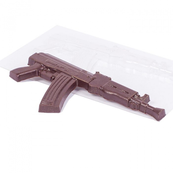 Форма пластиковая Автомат Калашникова (барельеф большой) Форма пластиковая Автомат Калашникова (барельеф большой)