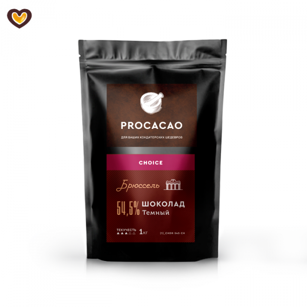Шоколад темный PROCACAO CHOICE Брюссель 54,5%, пак 1 кг