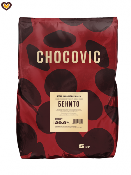 Шоколад белый Chocovic Benito, пак 5 кг