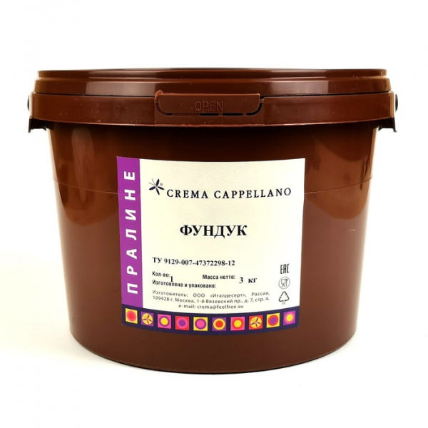 Пралине Cappellano Фундук, вед 3 кг Пралине Cappellano Фундук, вед 3 кг