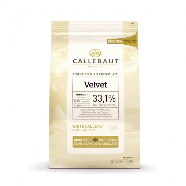 Шоколад белый Callebaut Velvet 32%, пак 2,5 кг Шоколад белый Callebaut Velvet 32%, пак 2,5 кг