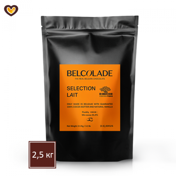 >Шоколад молочный Belcolade Lait Selection 35,5% пак 2,5 кг