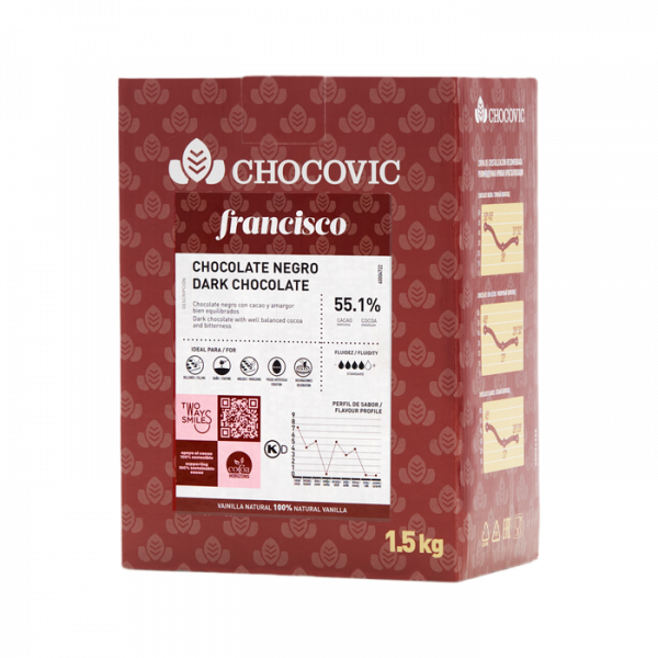 Шоколад темный Chocovic Francisco 55,1%, кор 1,5 кг