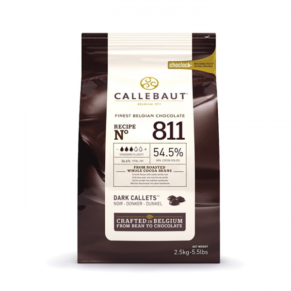 Шоколад темный Callebaut Recipe N°811, 54,5%, пак 2,5 кг