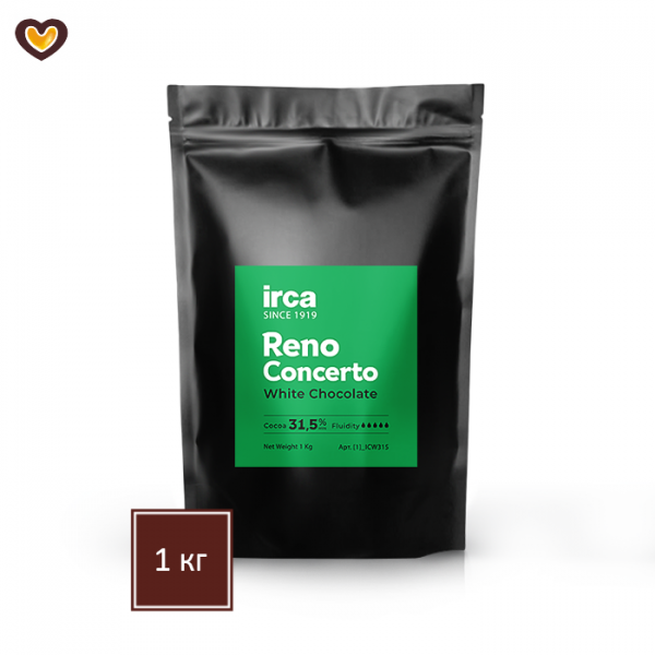 >Шоколад белый IRCA Reno Concerto 31,5%, пак 1 кг >Шоколад белый IRCA Reno Concerto 31,5%, пак 1 кг