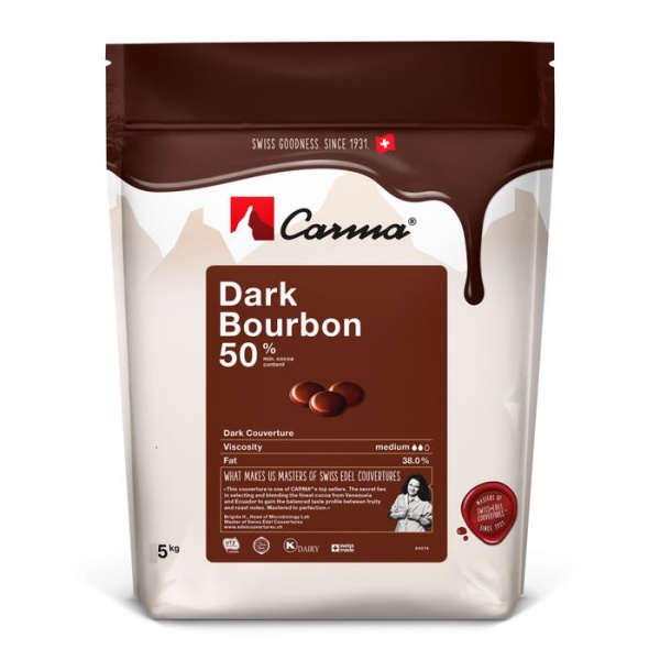 Шоколад темный Carma Bourbon 50%, пак 5 кг