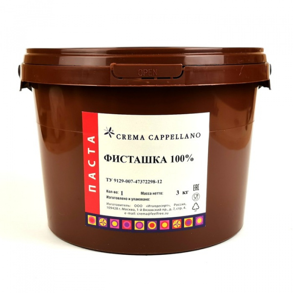 Паста Cappellano Фисташка 100%, вед 3 кг