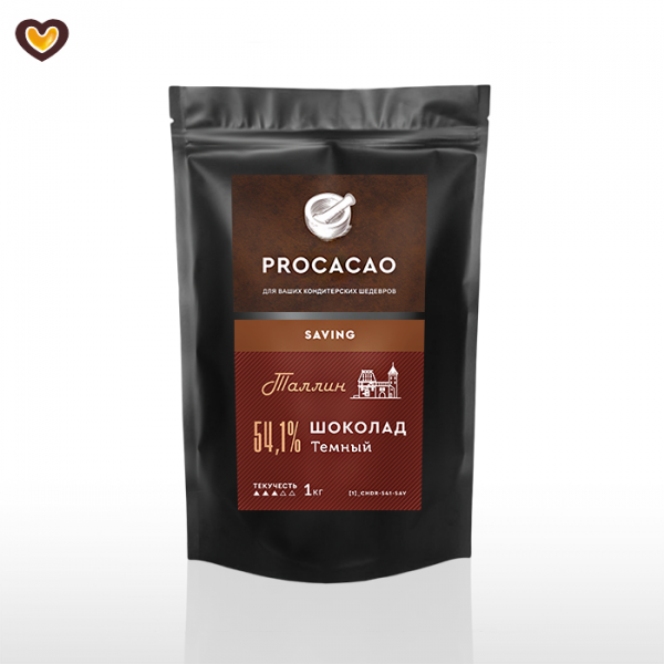 Шоколад темный PROCACAO SAVING Таллин 54,1%, пак 1 кг