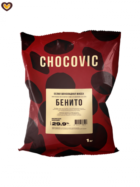 Шоколад белый Chocovic Benito, пак 1 кг