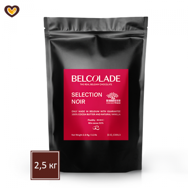 >Шоколад темный Belcolade Noir Selection 55% пак 2,5 кг