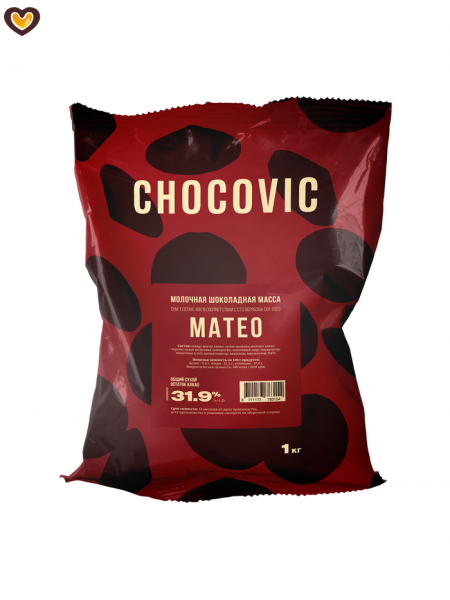 Шоколад молочный Chocovic Mateo, пак 1 кг