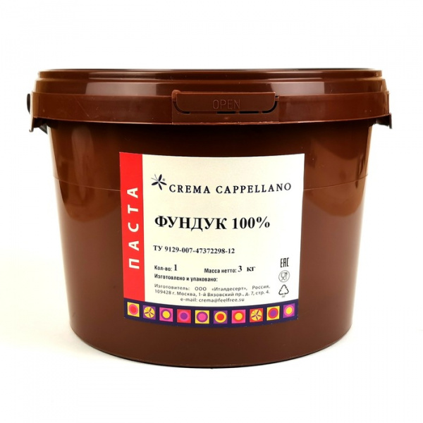 Паста Cappellano Фундук 100%, вед 3 кг