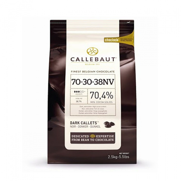 Шоколад горький Callebaut Recipe №70-30-38, 70,5%, пак 2,5 кг