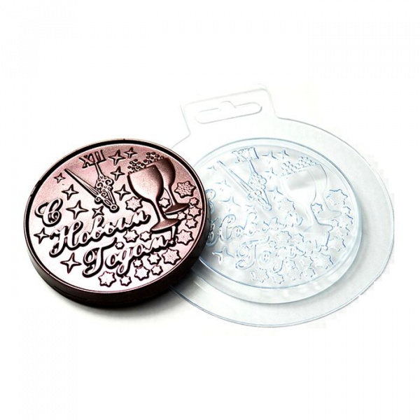 Форма пластиковая Медаль Новогодняя №2