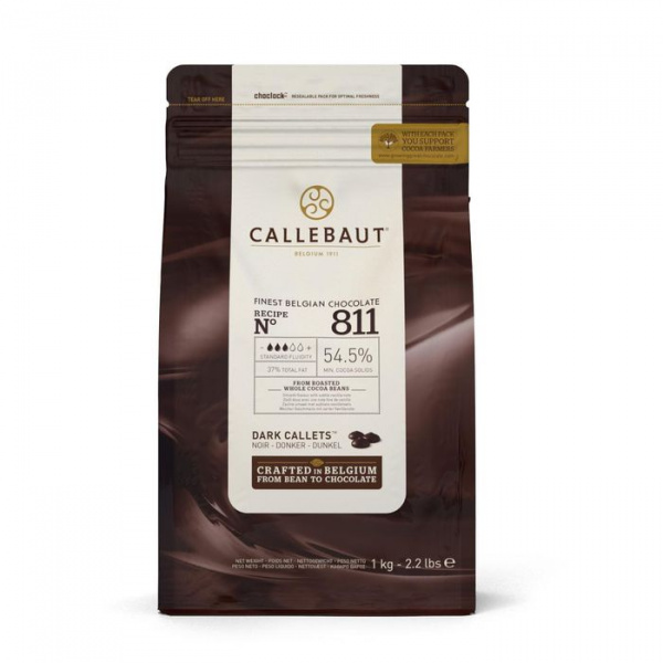 Шоколад темный Callebaut Recipe N°811, 54,5%, пак 1 кг