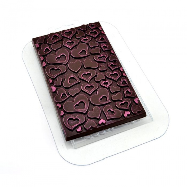 Форма пластиковая Плитка В сердечках