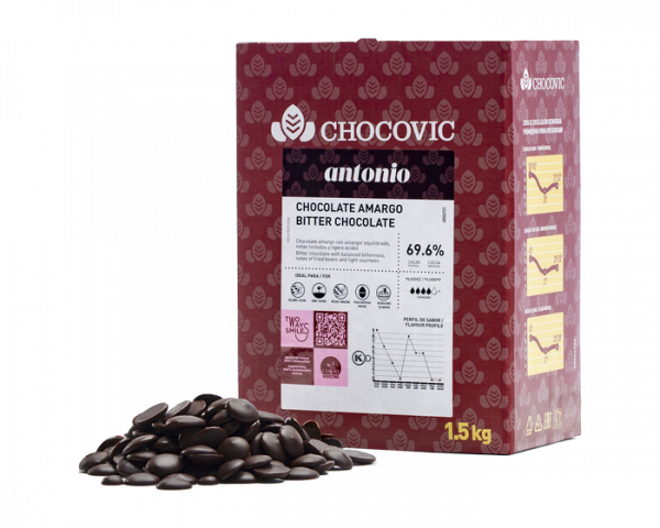 Шоколад горький Chocovic Antonio 69.6%, кор 1,5 кг