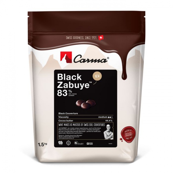 Шоколад горький Carma Black Zabuye 83%, пак 1,5 кг